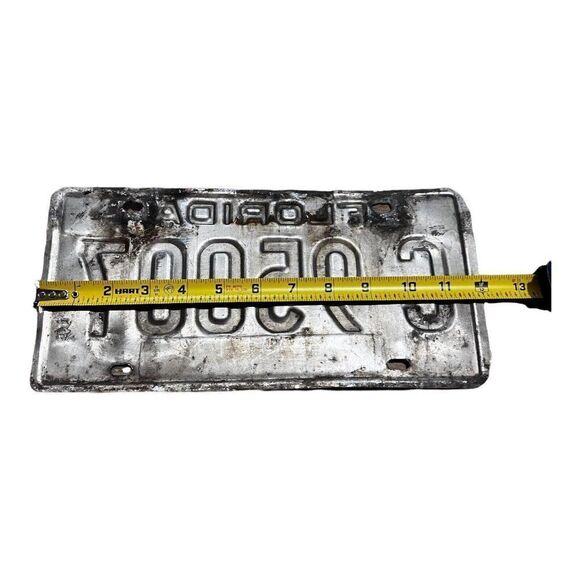 Vintage 1991 Florida Sarasota County License Plate Original Tag C 95007 Rustic - Picture 3 of 3